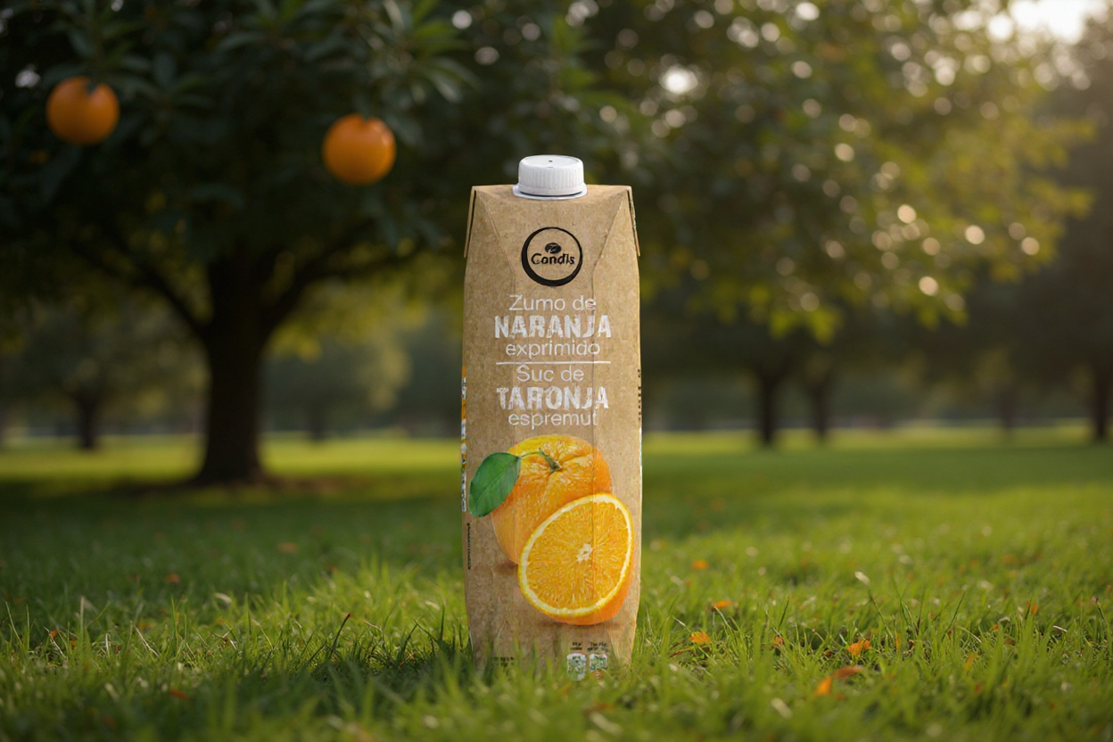 Diseño de packaging zumo de naranja Condis
