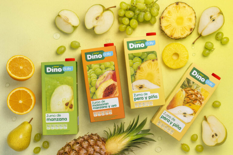 Diseño de packaging zumos HiperDino