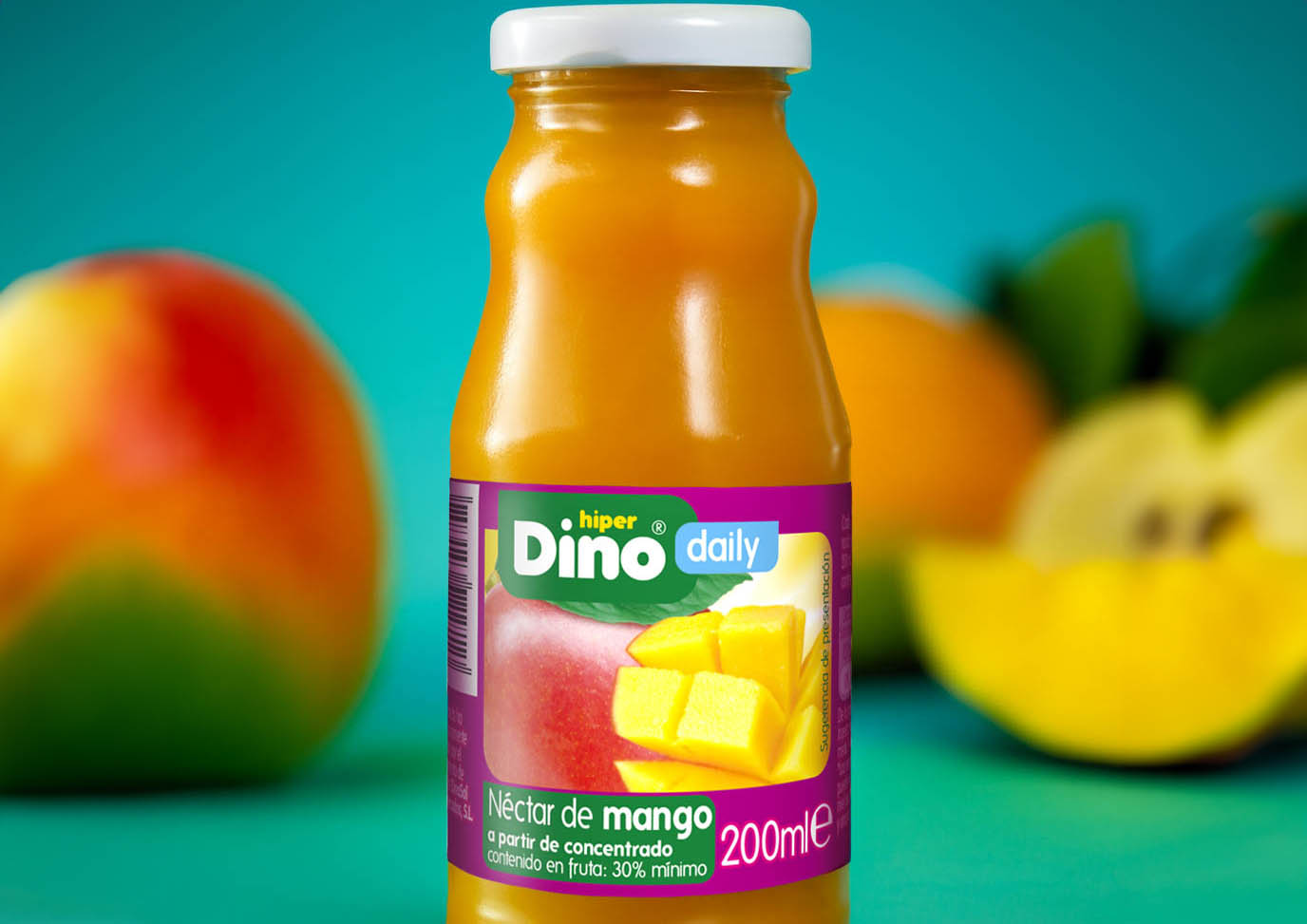 Diseño de etiqueta zumos HiperDino